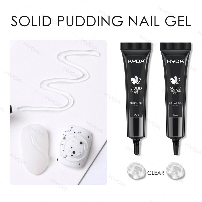 KYDA 2 Pcs 10ml Clear 3D Sculpting Nail Gel, 3-in-1 Sculpture Nail Art Gel for Carving Painting and Molding, Rhinestone Glue for Gems Diamond Jewelry Decoration - Image 3